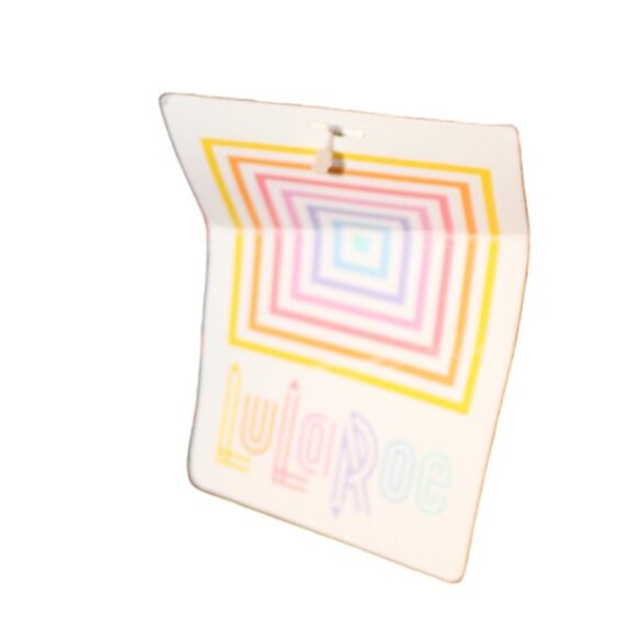 LuLaRoe Julia T-Shirt Dress Red Blue and Geometrics Size M, NWT's - Picture 6 of 8